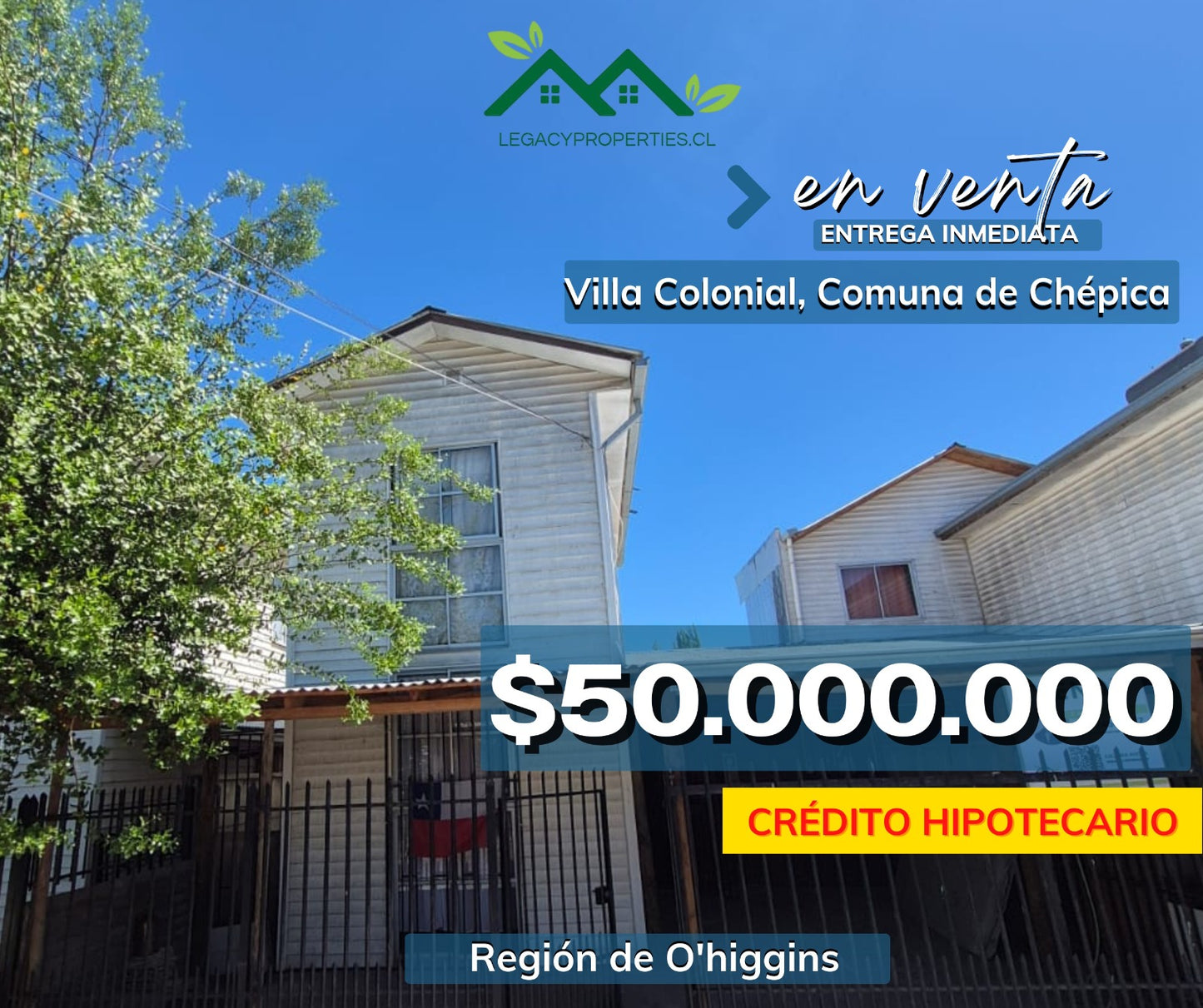 Casa en villa colonial, comuna de Chepica