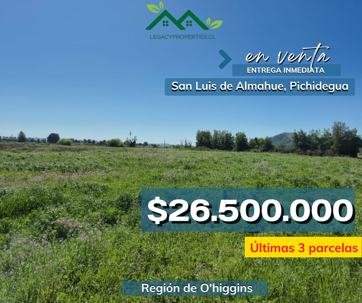 Parcelas en San Luis de Almahue (Comuna de Pichidegua)